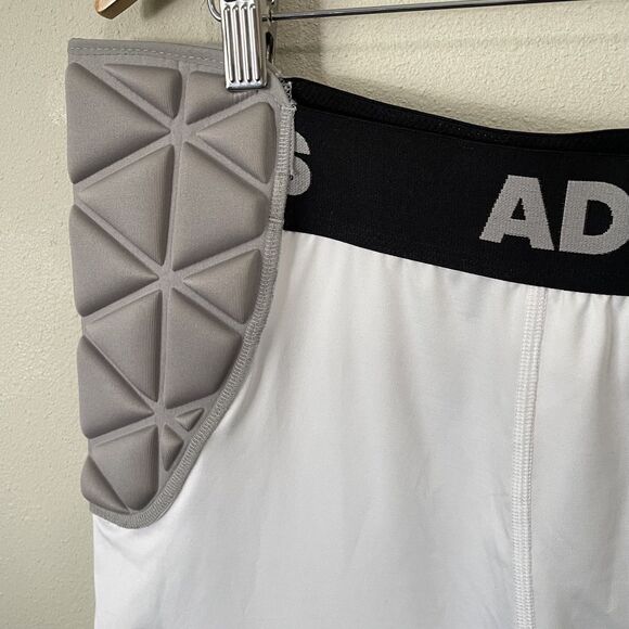NWT Adidas Football Men’s XL Techfit Smash Girdle 5-Pad Shorts White NEW - Picture 6 of 13
